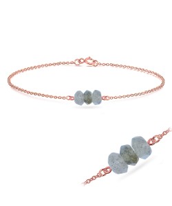 Rose Gold Plated Labradorite Silver Bracelets BRS-424-RO-GP